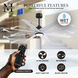 Atlas Ariella - LK 64 inch Matte Black with Matte White Blades Ceiling Fan